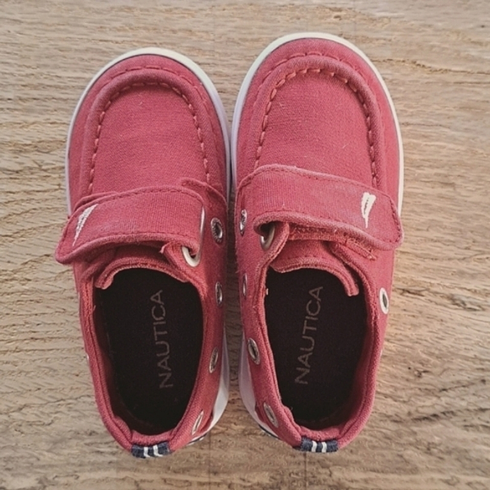 Nautica Classic Canvas Baby Infant Strap Red Causal Loafers Nautical Boat Shoes